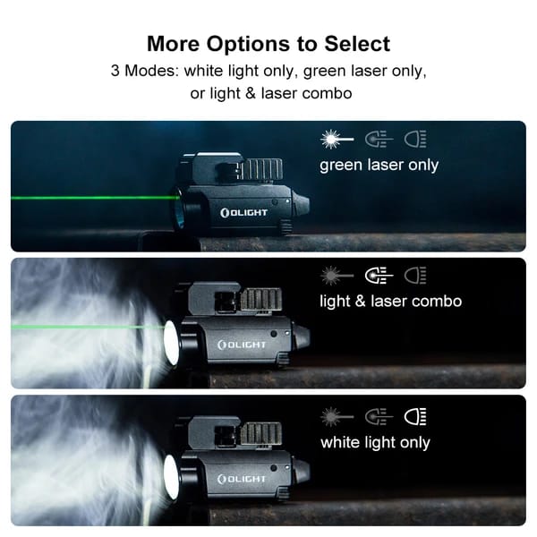 Baldr Mini 600 Lumens Green Laser & Baldr RL Mini Red Laser Combo LED Tactical Light